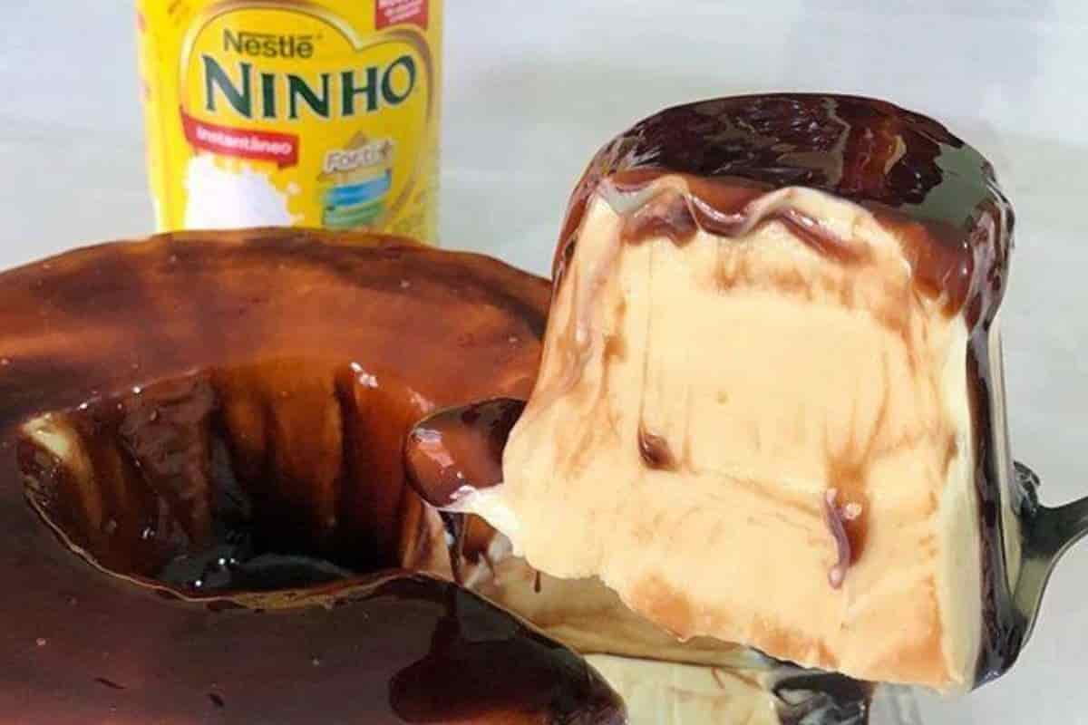 Receita de Pudim de Sorvete de Leite Ninho em 3 Simples Etapas