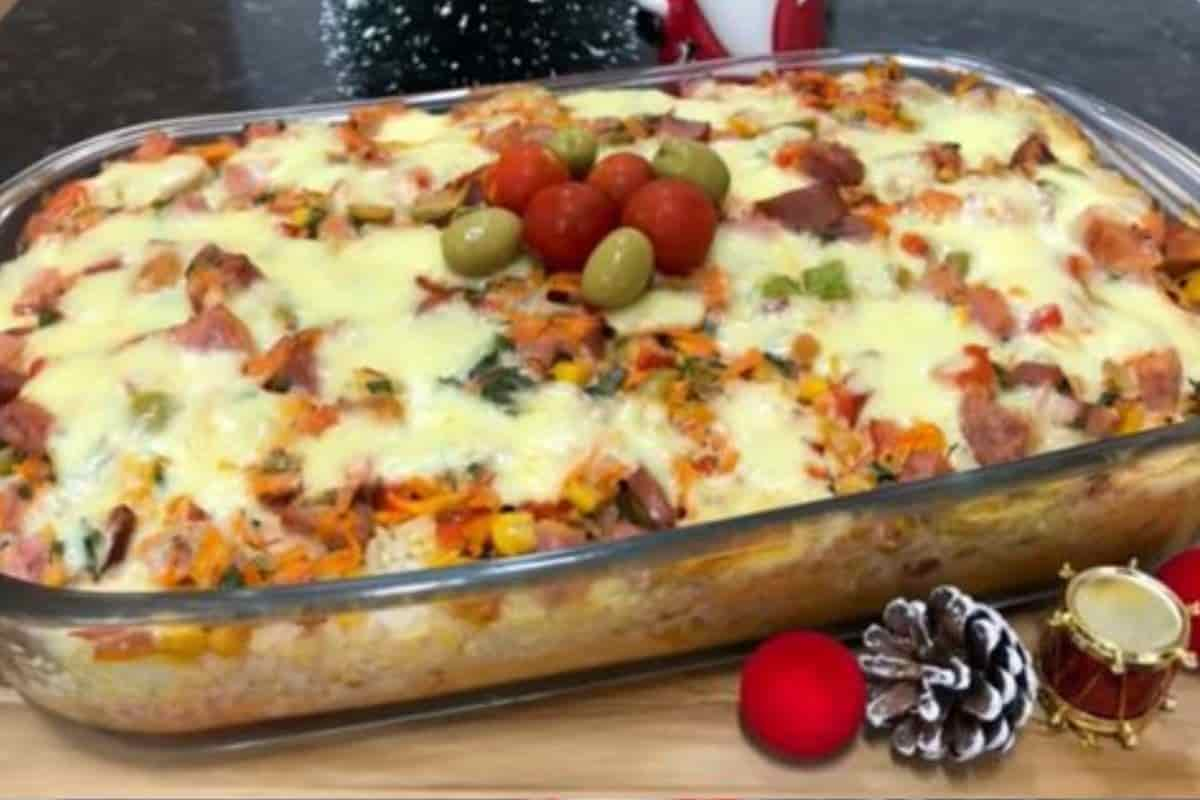 Esse Arroz de Natal Recheado e Cremoso vai deixar sua ceia ainda mais especial